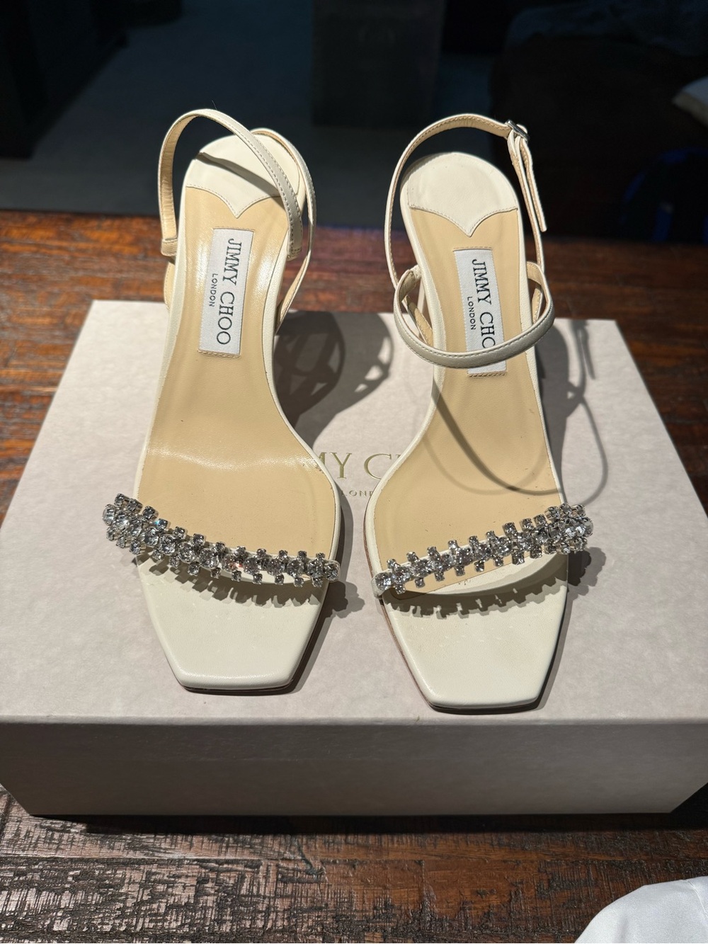 Jimmy Choo Meira 85MM Leather Embellished Sandals